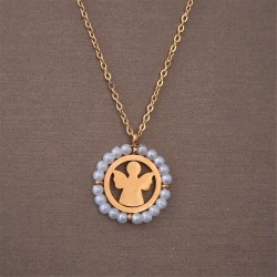 Pulseira Aço Inox Brilhantes Vermelhos - Dourada