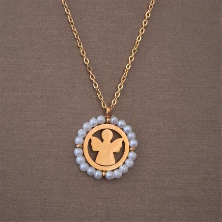 Pulseira Aço Inox Brilhantes Vermelhos - Dourada