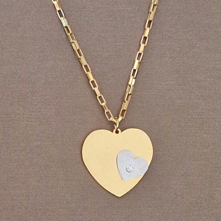 Pulseira Aço Inox Brilhantes Vermelhos - Dourada