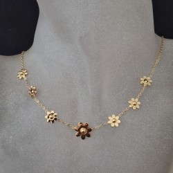 Pulseira Aço Inox Brilhantes Vermelhos - Dourada