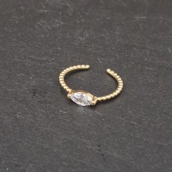 Pulseira Aço Inox Brilhantes Vermelhos - Dourada