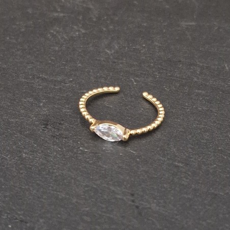 Pulseira Aço Inox Brilhantes Vermelhos - Dourada