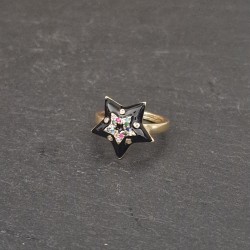 Pulseira Aço Inox Brilhantes Vermelhos - Dourada
