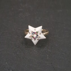 Pulseira Aço Inox Brilhantes Vermelhos - Dourada