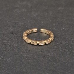 Pulseira Aço Inox Brilhantes Vermelhos - Dourada
