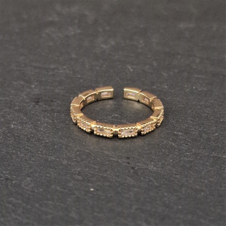 Pulseira Aço Inox Brilhantes Vermelhos - Dourada