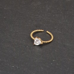Pulseira Aço Inox Brilhantes Vermelhos - Dourada