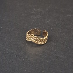 Pulseira Aço Inox Brilhantes Vermelhos - Dourada