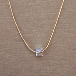 Pulseira Aço Inox Brilhantes Vermelhos - Dourada