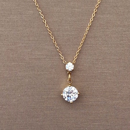 Pulseira Aço Inox Brilhantes Vermelhos - Dourada