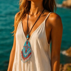 Fio de Algodão com Motivos Verão - Azul Mar másolata