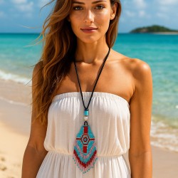 kópia z Fio de Algodão com Motivos Verão - Azul Mar