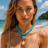 Fio de Algodão com Motivos Verão - Azul Mar másolata másolata másolata