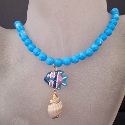 Fio de Algodão com Motivos Verão - Azul Mar másolata másolata másolata