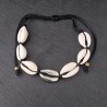 Kopie Pulseira Buzios com Buzio Central Dourado e Fecho Ajustável Macramé - Preto