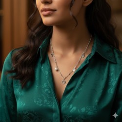 Fio Aço Inox Pendentes e Pérolas - Prateado