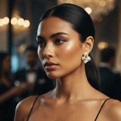 Αντιγραφή του Brincos Aço Inox Trabalhados com uma Pérola - Dourado