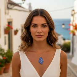 copia di Colar Aço Inox Coração Invertido Flor - Dourado