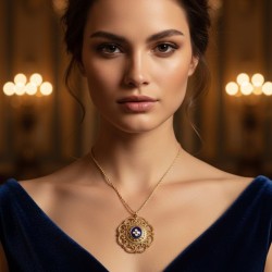 Αντιγραφή του Colar Aço Inox Coração Invertido Flor - Dourado