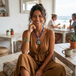 kopi af kopi af kopi af kopi af Fio de Algodão com Motivos Verão - Azul Mar